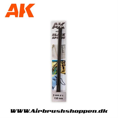 Fjeder - BLACK SPRING Ø 3MM 15cm lange 2 stk. - AK9189
